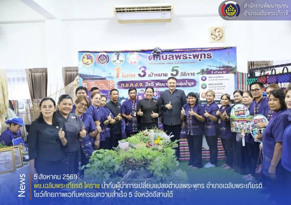 พช.เฉลิมพระเกียรติ โคราช นำทีมผู้นำการเปลี่ยนแปลงตำบลพระพุทธ อำเภอเฉลิมพระเกียรติ โชว์ศักยภาพเวทีมหกรรมความสำเร็จ 5 จังหวัดอีสานใต้